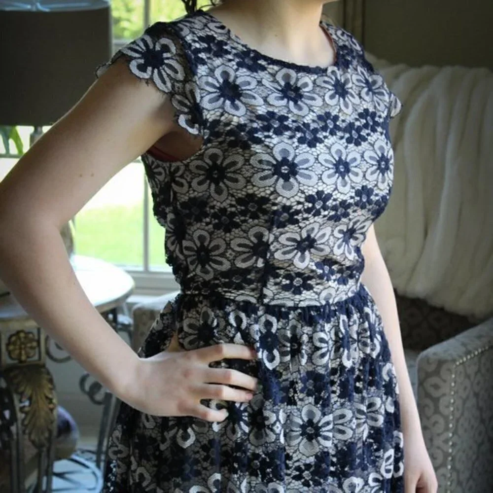 American rag dress size small navy lace juniors
